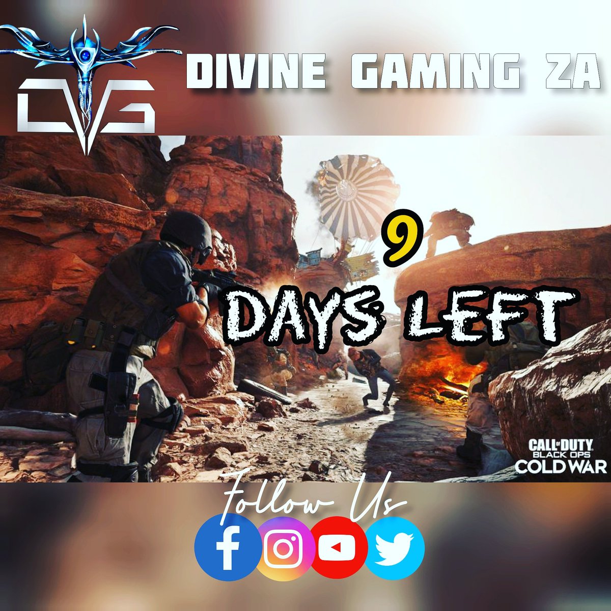 DivineGaming_ZA's tweet photo. JUST 9 DAYS TO GO😁
~~~~~~~~~~~~~~~~~~~~~
#CallofDutyModernWarfare
#CallOfDuty #Warzone #ColdWar #CallOfDutyBlackOpsColdWar #CountDownToColdWar #Gaming https://t.co/IzR7u3e0ol