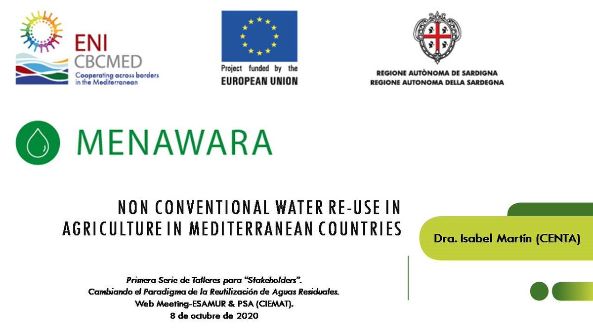 TWIST Spanish Living Lab is involved in MENAWARA project, non conventional Water Reuse in agriculture, and present it in a workshop for stakeholders held in the framework of AQUACYCLE project