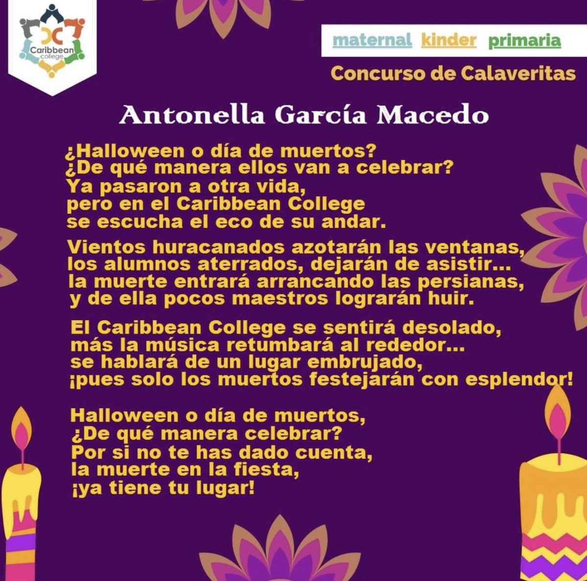 Regálenme un like en el CONCURSO DE CALAVERITAS para que mi chaparrita gane que anda muy reñida la cosa
🎃LIKE A LA CALAVERITA DE ✅ANTONELLA GARCÍA MACEDO!🎃
➡️ ENLACE DIRECTO!! Porfis porfis!!
TENEMOS HASTA HOY 
🤜🏽💥🤛🏼
🌹GRACIAS!! 

facebook.com/CaribbeanColle…

🤪 los amo! 💖💖💖