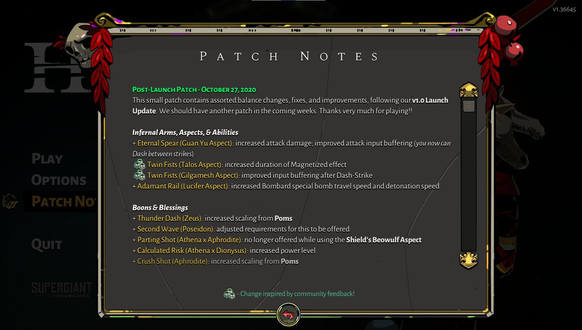 First of all, it just looks pretty. The typography is on point. The colors make sense. The frame is detailed and tasteful. The accompanying music is top tier (as always with this game).