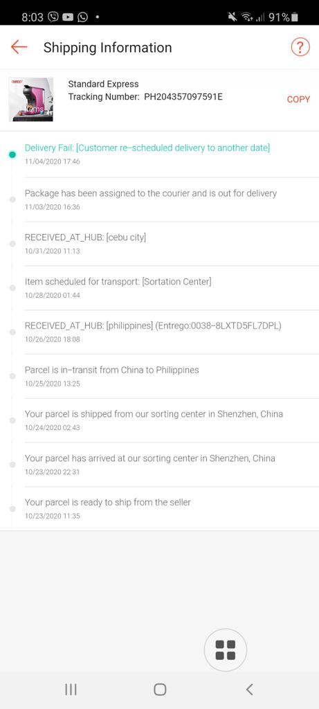 kimitweetums's tweet photo. @EntregoPH hello Entrego! I sent you a DM. Hope you can respond. I'm worried about a package that was noted on Shopee by your rider/system that "Delivery Fail - Customer Rescheduled Delivery" when I did no such thing. I've been waiting and sending a follow up for that package. https://t.co/56gmbCgLyx