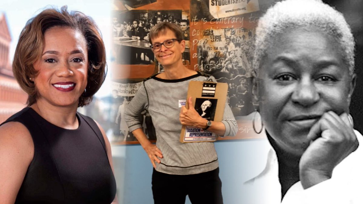 HeatherGrafTV's tweet photo. These are the 3 women who @DCDemocrats have selected to serve as presidential electors, tasked with casting the District’s 3 electoral votes.

One is a nurse.
One is a grocery store cashier.
One is a longtime advocate for DC statehood. 

We’ll introduce you at 11 on @ABC7News. https://t.co/aDTdjwuZIF