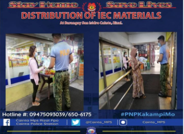 Cainta_MPS's tweet photo. At about 9:30 AM of November 2, 2020 PCPl RH C Sabile, PCR member  distributed IEC materials on 8 focus crime.
#PNPPATROLPIan2030
#INSTITUTIONALIZED
#TeamPNP
#WeServeAndProtect
#PNPKakampiMo
#TeamCALABARZON
#PNP4A
#TatakManongEnteng https://t.co/zV8ziPM1io
