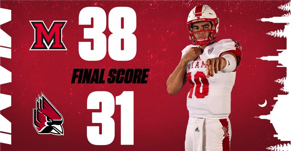 The RedHawks defeat the Cardinals 38-31!

#RiseUpRedhawks #MiamiOH #MACtion