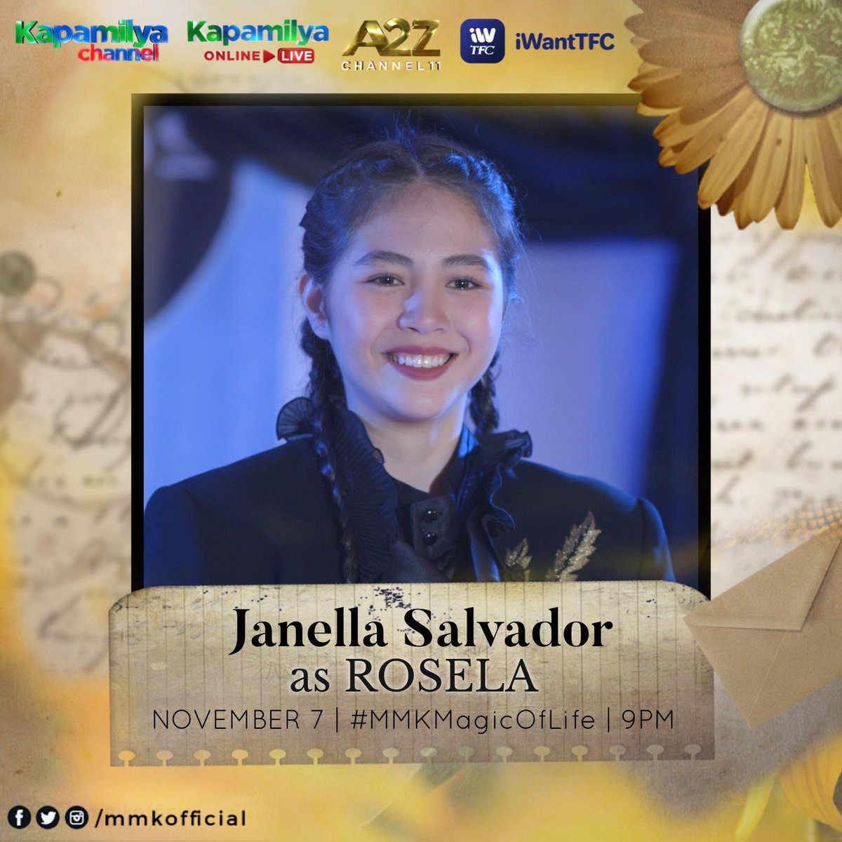 MMKOfficial's tweet photo. Muling samahan si Janella Salvador sa kanyang pagganap bilang Rosela the Lady Magician ngayong Sabado sa #MMKMagicOfLife!

Mapapanood ang #BestOfMMK | 9PM sa Kapamilya Channel, Kapamilya Online Live, iWant TFC at 8:45PM sa A2Z Channel 11. https://t.co/gnPDAewzwu