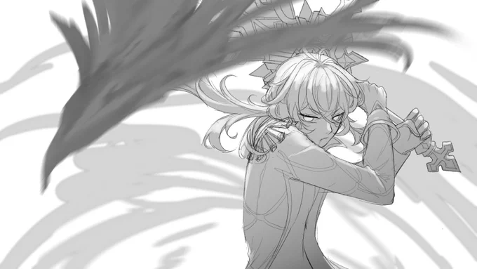 Diluc and Keqing WIP, will finish it... one day... #Genshin_Impact #genshinimpact #原神 