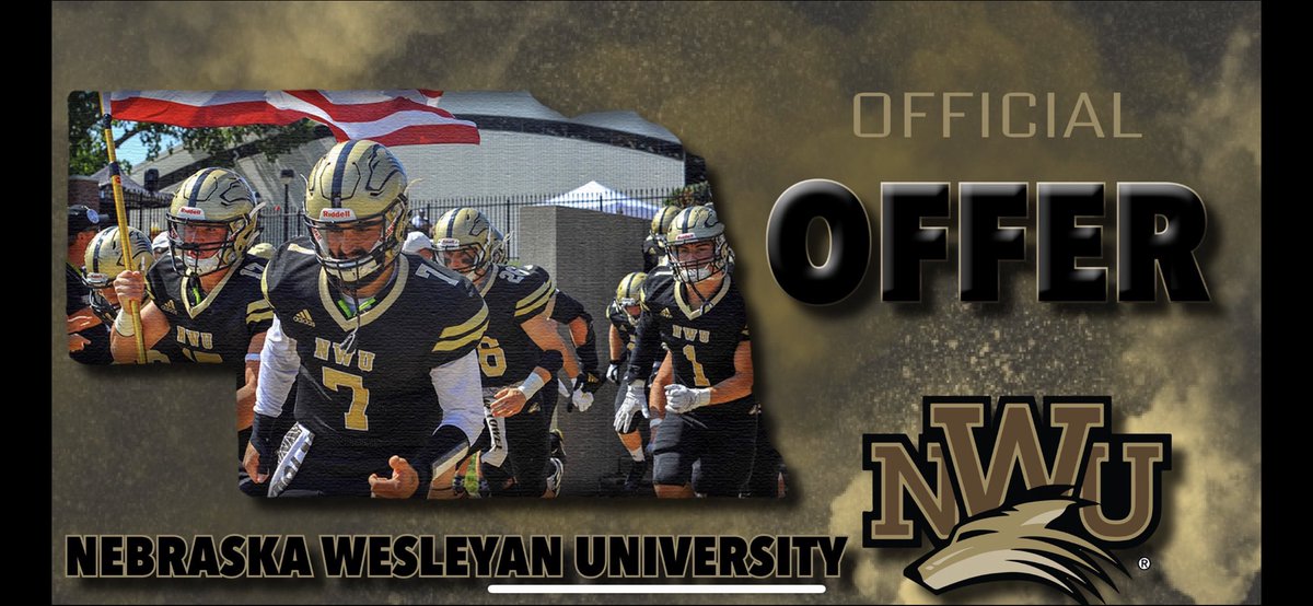 Honored to receive an offer from Nebraska Wesleyan. I’m excited about the opportunity to play football at the next level for the Prairie Wolves. Thank you coach Dinan for the offer. <a href="/NWUFootball/">NWU Football</a>