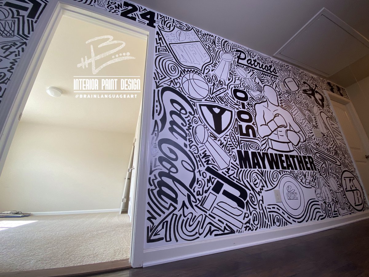 bla_paint's tweet photo. Sports themed man cave with a #BrainLanguage touch! 

•

https://t.co/95BjnS7HIq

#art #paint #artist #atlanta #interiordesign #interiorpainting #modern #luxury #atlantaartist #atlantapainter #abstractpainter #mancave #nba #nfl #boxing https://t.co/OmbY3oJMyv