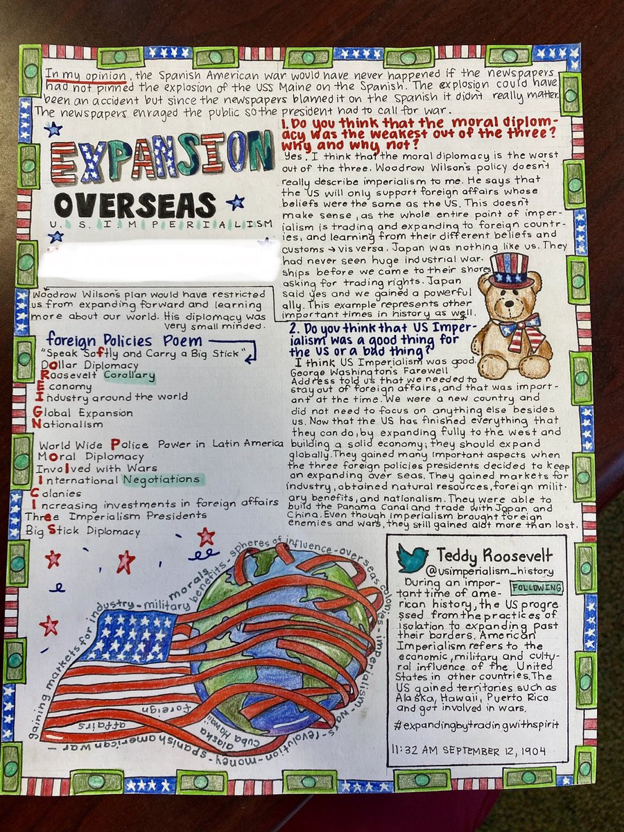 CltPrepGrade8's tweet photo. More amazing projects about US imperialism 1870-1914! #OnePrep #CharlottePrepSocialStudies #CharlottePrepMiddleSchool https://t.co/TllDQ4xT36