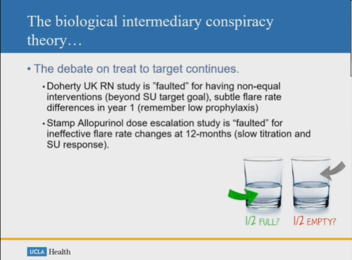 The debate regarding ULT treat to target approach continues (). Need to find these letters/commentaries referenced here.  #GCAN2020