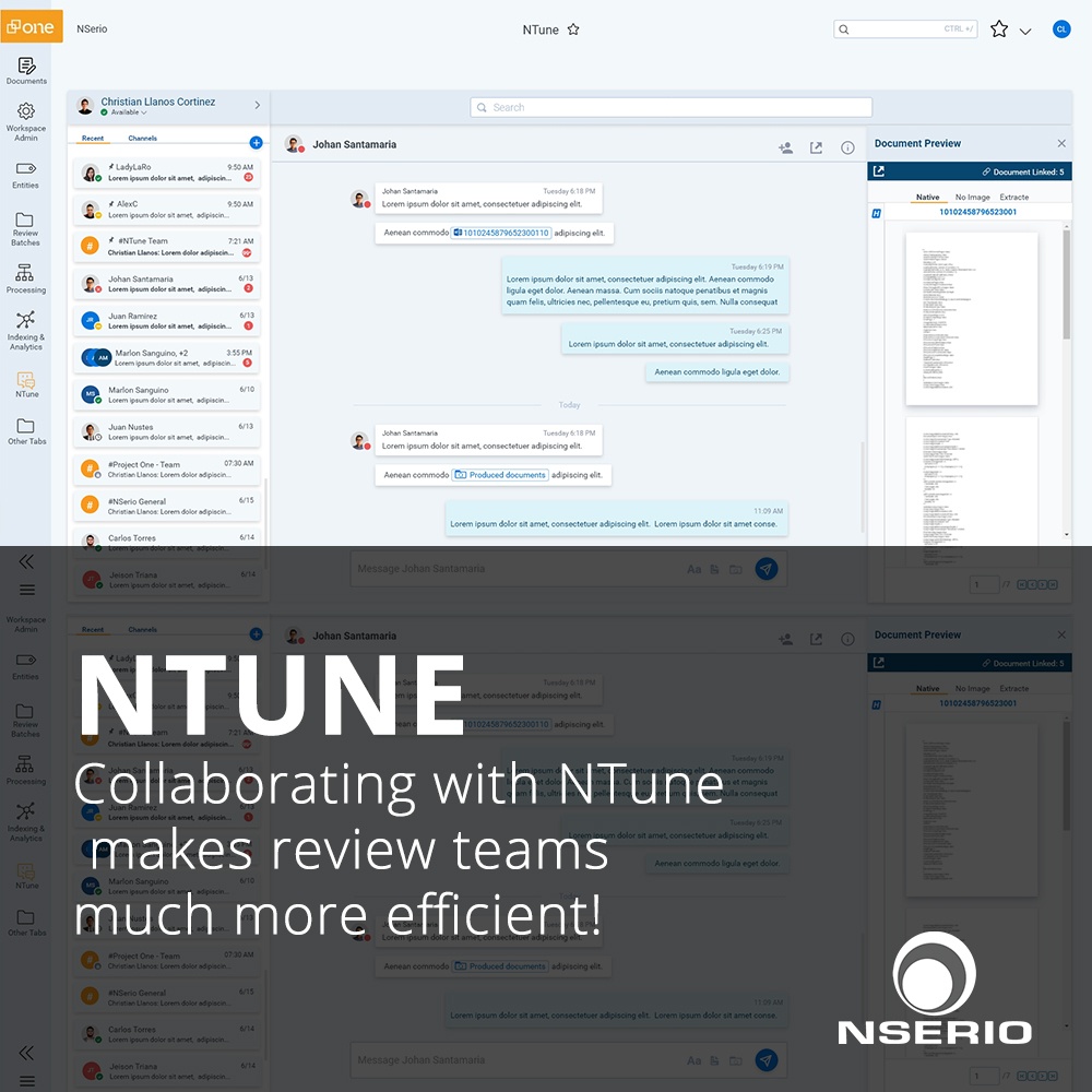 NSerioCorp's tweet photo. We're super excited about our FREE new content aware chat application that can make your #Relativity user experience better than ever. Chat with us today! π£οΈβ¨οΈπ₯οΈβ
#NSerio #RelativityOne #eDiscovery #lawtech #LegalTech #contractreview #software #datascience #NTune #NSerioapps https://t.co/Ebr2xBr269