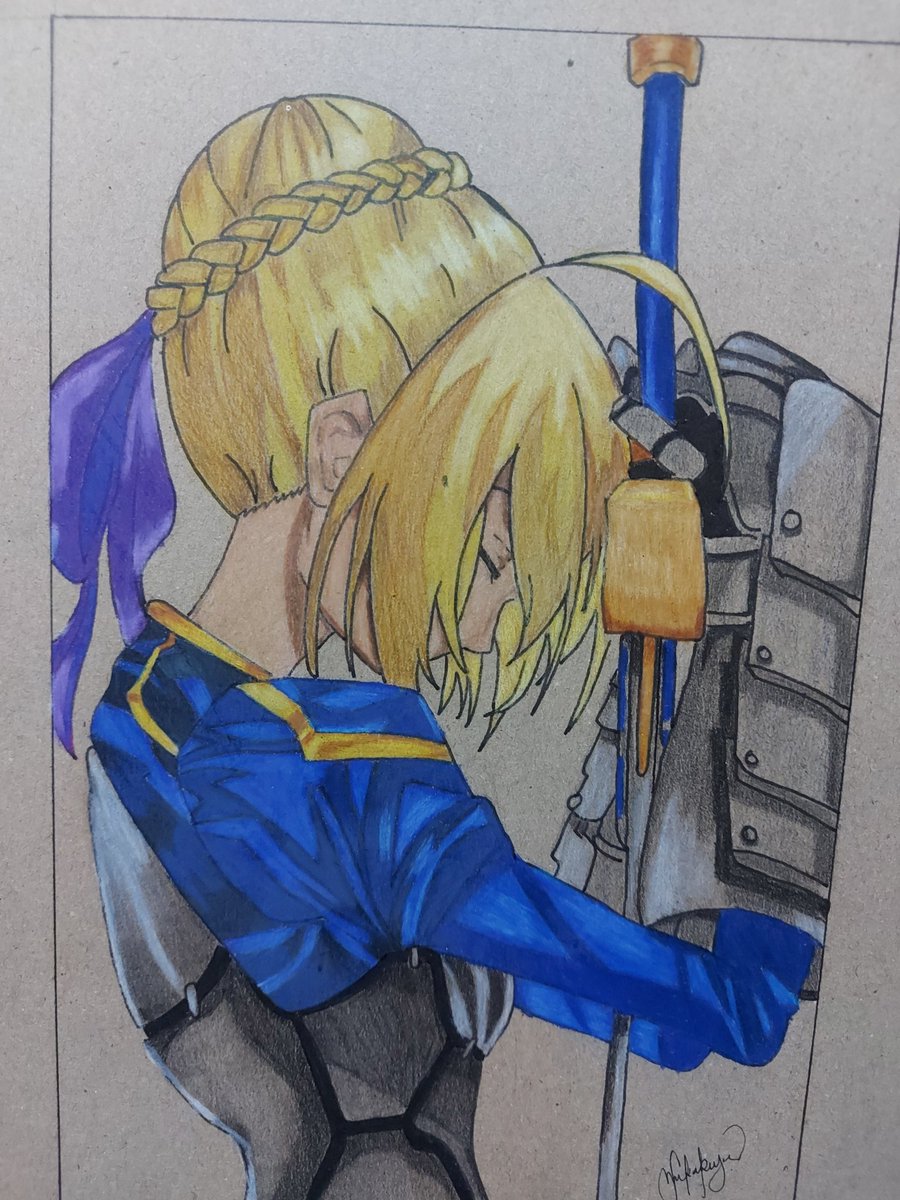 Done! Artoria 'Saber' Pendragon 😊

#fatestaynight #fatestay #saber #artoriapendragon #artoria #anime #animefan #animedrawing #animefanart #animeart #animelover #manga #mangareader #mangaart #mangalover #otaku #sketch #coloredpencil #prismacolor #prismacolorpencils