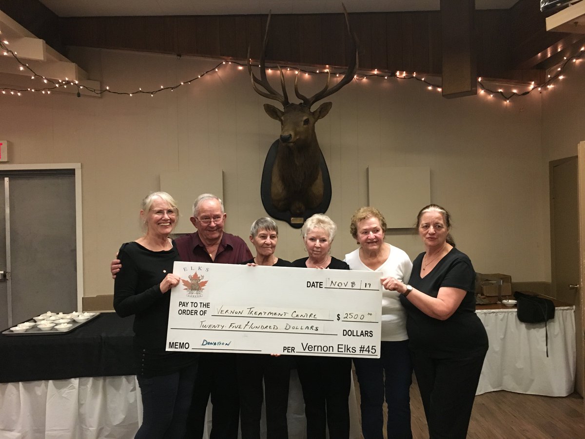 The Vernon Treatment Center is a local organization that helps those suffering from addiction. They offer programs to help detox and overcome the challenges of addiction in our community.

Giving to The Center is another way the Vernon Elks Lodge #45 is impacting our community.