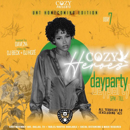 CozyHospitality's tweet photo. This Week #UNTHOCO2K20
Tonight #SLWEDNESDAYS
$3 Don Julio Shot
$2 Tacos
Free entry
Friday #DiorFridays
Everybody Free Before 11 pm
Saturday #COZYHeroes Day Party
Saturday Night Alumni After Party #SuccessSaturdays @ Level , Free Entry
Pop Out Mean Grean 💫 https://t.co/0g0J8gj2g0