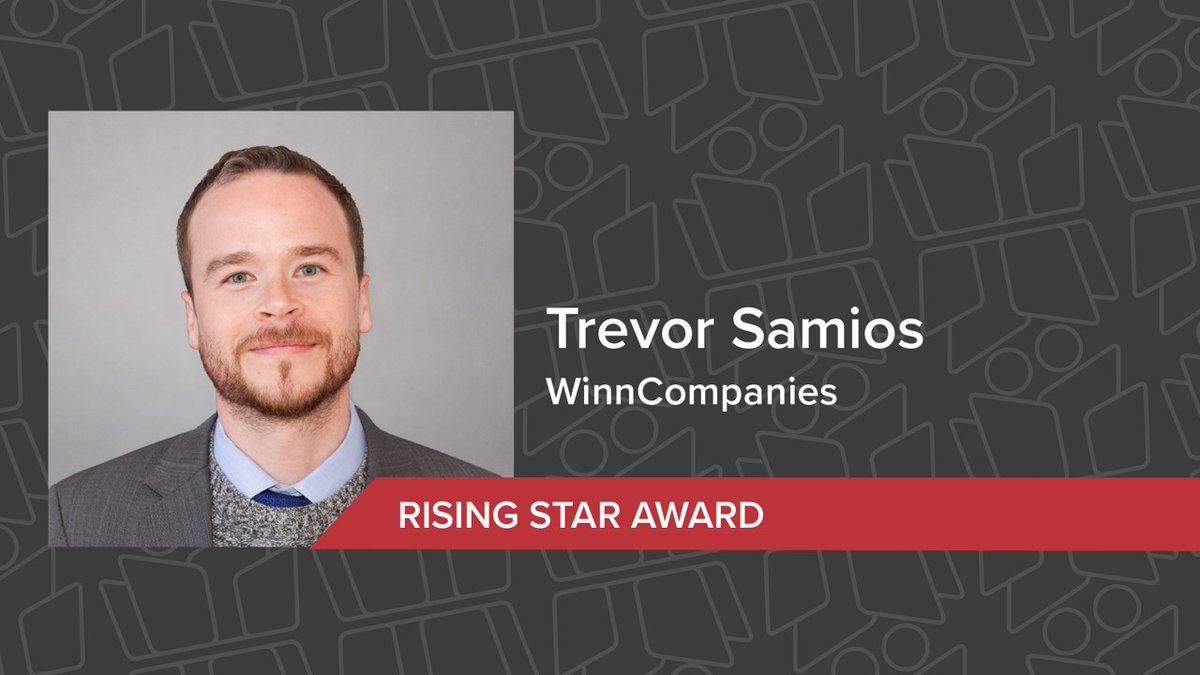 MetroHousingBos's tweet photo. Congratulations to Trevor Samios of @WinnCompanies for receiving the Rising Star Award at tonight's #ChampionsofHousing. Thank you Trevor for your commitment to #affordablehousing. https://t.co/bDVphls3yc