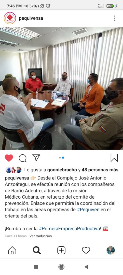 FidelidadACuba's tweet photo. En el marco del enfrentamiento al Covid-19 autoridades, trabajadores y la Misión Médica Cubana conforman Brigada de Contención al virus en el Complejo Petroquímico José Antonio Anzoáteguí #AlianzaProductivaActiva @TellecheaRuiz @CptPqv @sergioarias3 @douglasavila644 @JulitoVenCub https://t.co/pYg7cNH3fD