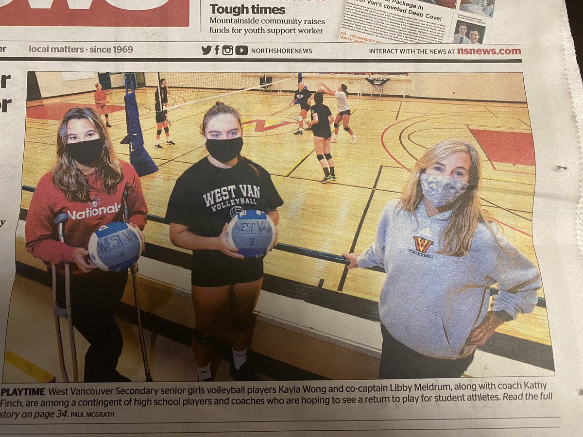 Great to see <a href="/WVSS_Athletics/">Highlander Athletics</a> volleyball 🏐 on the front page of today’s <a href="/NorthShoreNews/">North Shore News</a> #westvaned