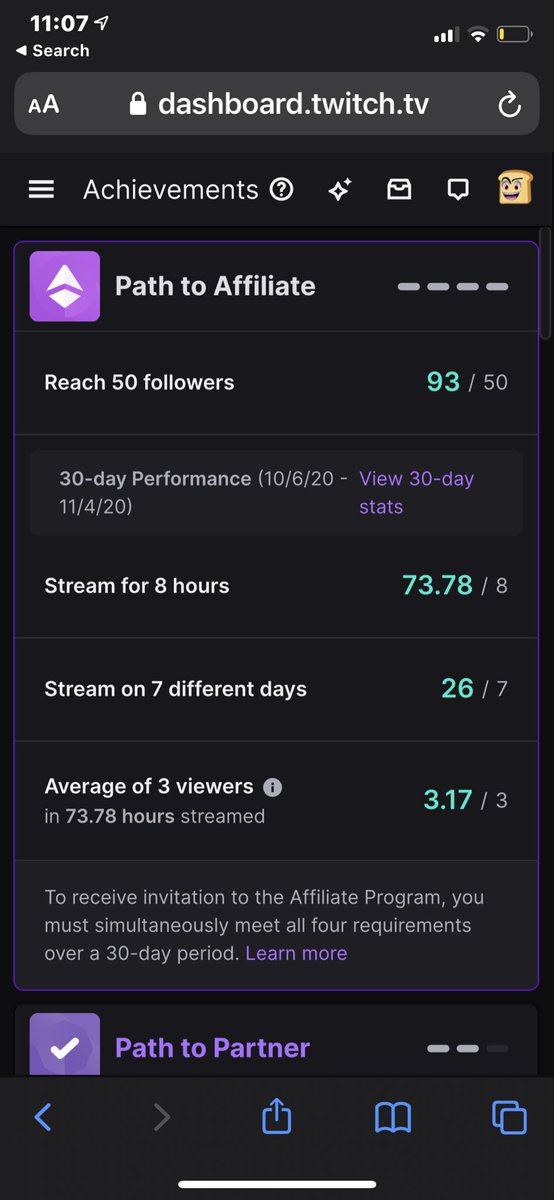 mann_toast's tweet photo. And there it is boys and girls / appache helicopters! Ya boy hit affiliate!! Can’t thank you all enough! Now let’s get that partner 😁 #twitch #twitchcommunity #TwitchStreamers #SupportSmallStreamers #twitchaffiliate #streaming https://t.co/x1picZUsHt