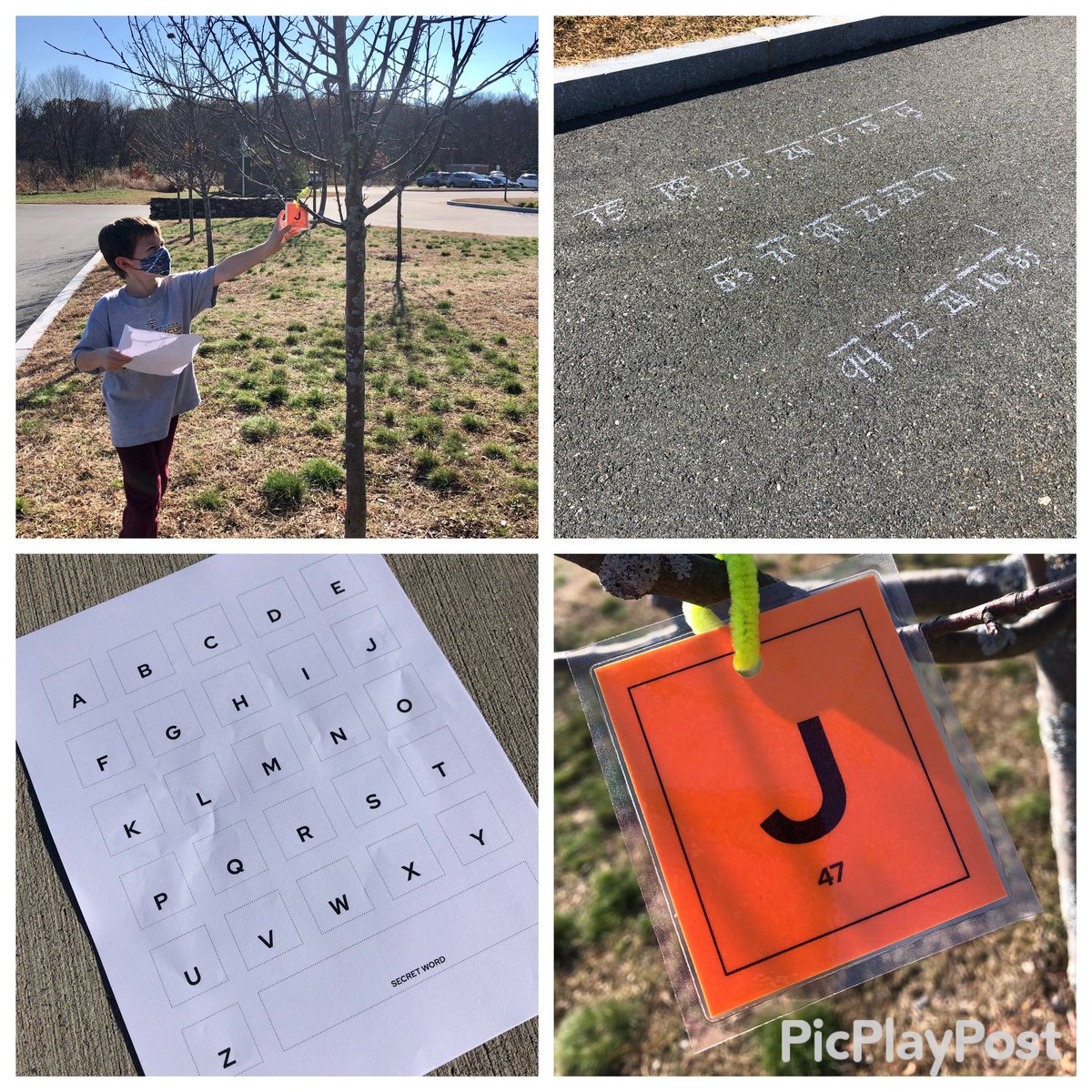 Students participated in a scavenger hunt. Students then had to decode the secret message.