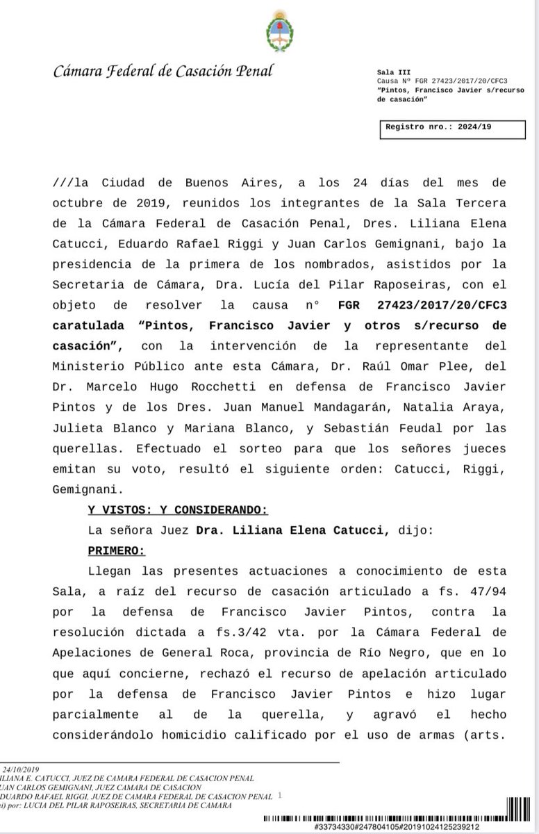 florenciarietto's tweet photo. Casación anuló el fallo contra el prefecto Pintos por la muerte de Rafael Nahuel. El argumento es que Jones Huala fue condenado en un juicio abreviado por usar armas de fuego en el desalojo. No hay gatillo fácil. Hubo enfrentamiento. Se terminó la mentira. Ahora a desalojar. https://t.co/kRql6q95Hr