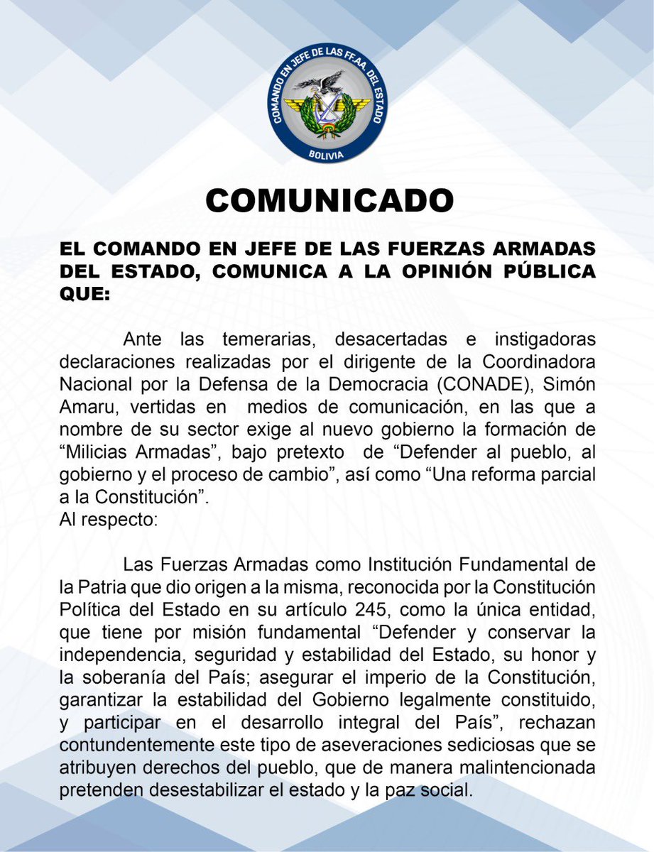 tuffiare's tweet photo. FFAA denuncian ante la Fiscalía al dirigente Simón Amaru que planteó la creación de milicias armadas https://t.co/eQwhYfkUft