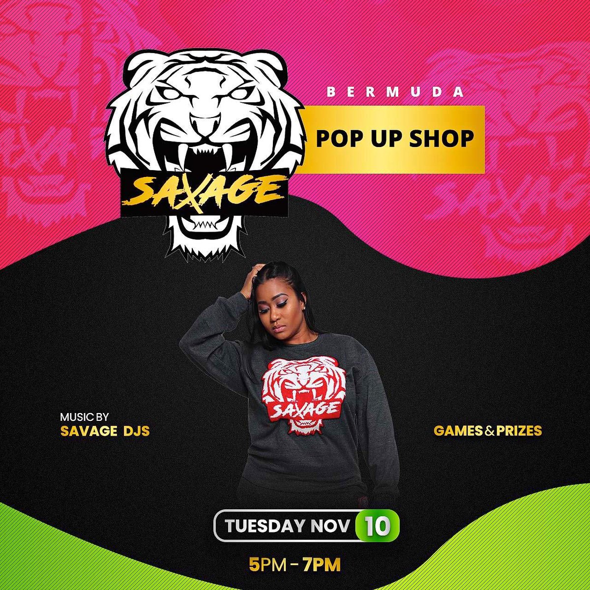 SavageBermuda's tweet photo. See you Tuesday November 10 POP UP SHOP at WOODYS  ⚔️ #SavageMode https://t.co/HH8zDFOFW8