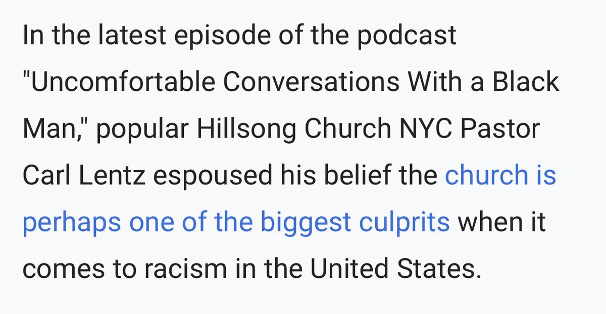 Recently Pastor Lentz has attracted attention for his vocal anti-racism and remarks about the church’s responsibility at this moment in culture.  https://disrn.com/news/hillsong-pastor-carl-lentz-churches-might-be-one-of-biggest-propagators-of-racist-ideology