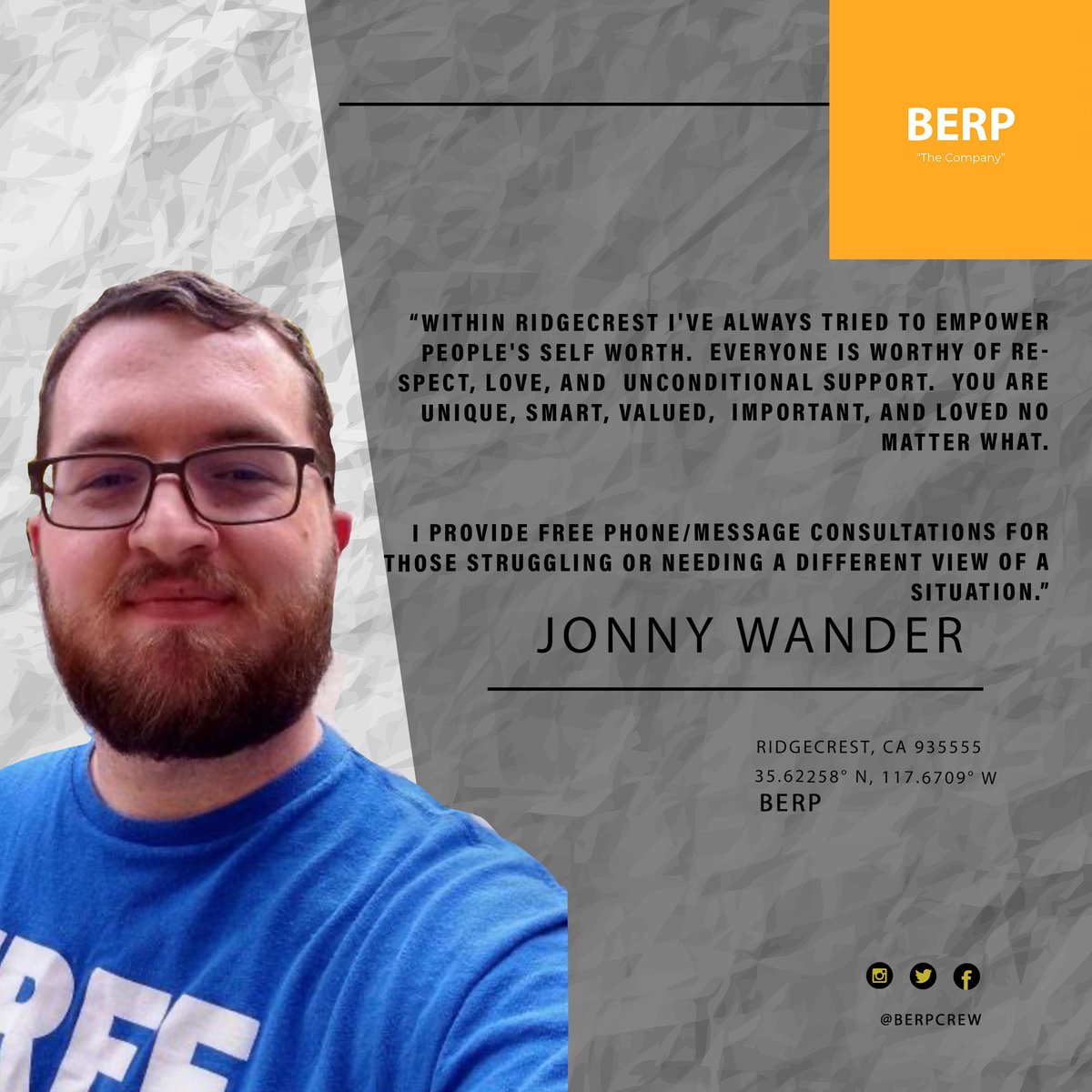 BERPCrew's tweet image. A BERP PROFILE - JW