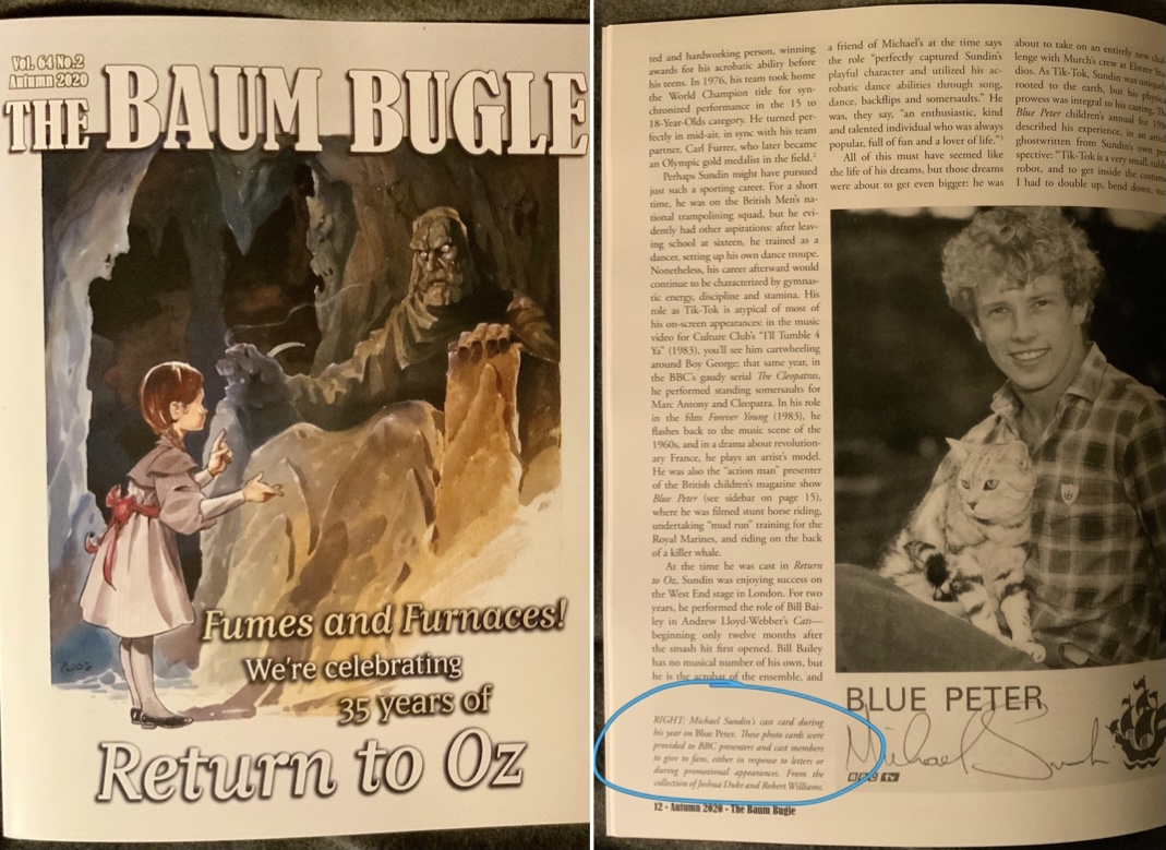 staytoonedfolks's tweet photo. Received our special copy of @TheBaumBugle today, celebrating 35 years of @Disney’s Return to Oz. As a lifelong Ozian, I am both honored and proud to be credited (with Robert), for a contribution to the Michael Sundin article in this issue. #ReturnToOz #BaumBugle #RTO35 #IWOC https://t.co/OPcncc8yJ7
