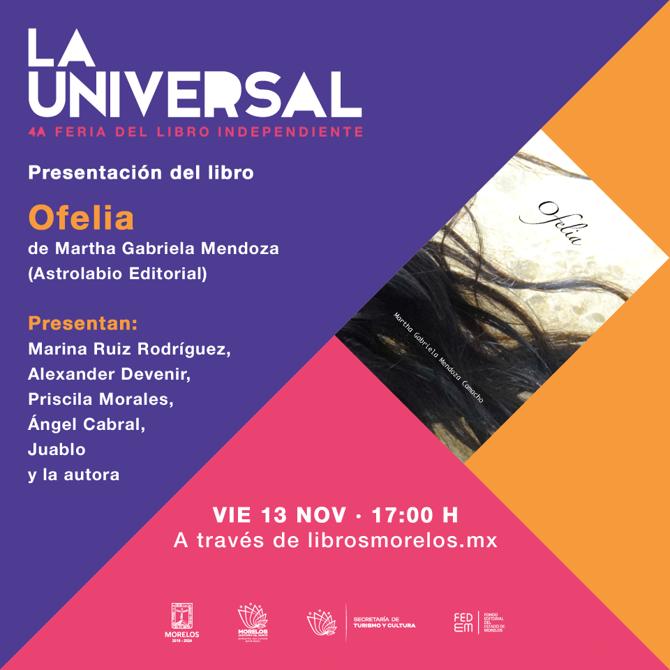 astrolabioed's tweet photo. ¡Tenemos nueva publicación! Ofelia, de MaGa Mendoza, ya está en nuestro catálogo, y para hablar de él estará una gran mesa en la 4ta Feria del Libro independiente La Universal, que podrán ver a través de https://t.co/0JJtI8HLVP https://t.co/NCaZejt459