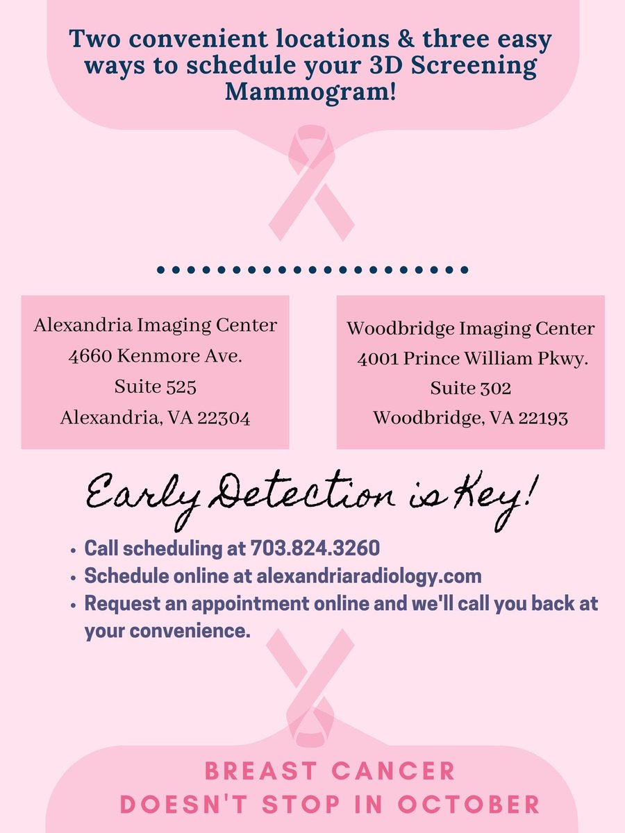 Breast Cancer doesn’t stop in October.  At AAR, we work year-round to educate women on the importance of annual screening mammograms.  #mammography #breastcancer