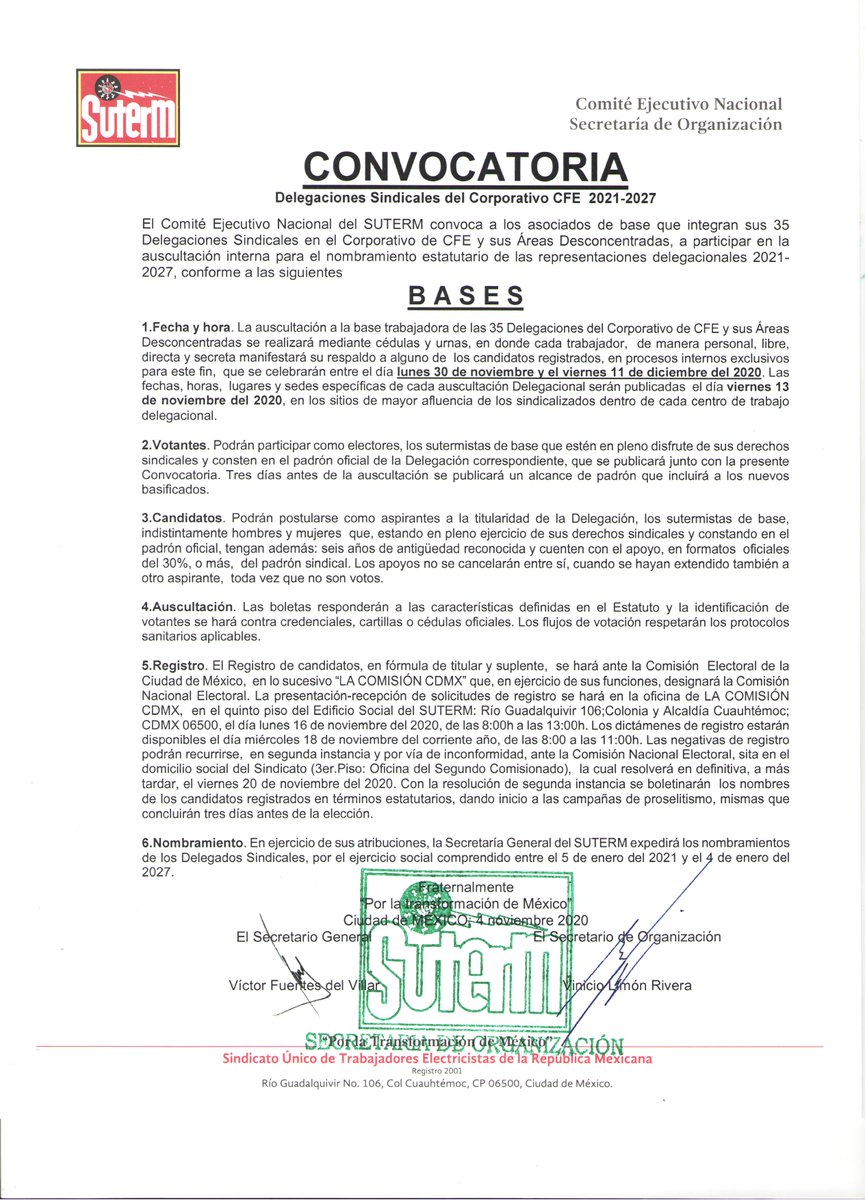 SUTERM_NACIONAL's tweet photo. Comunicado del 4 de noviembre - Oficinas Nacionales https://t.co/EkHdQZgqEQ