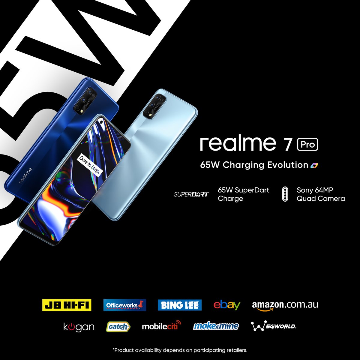 realmeAustralia's tweet photo. The #realme7Pro is now available for purchase!
So join the #65WChargingEvolution and experience elevated speed, power and performance! β‘
Shop now -> https://t.co/oJmI0vMwwZ https://t.co/PNq9d7wWVX