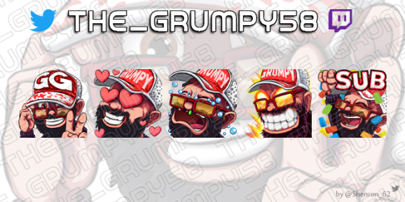 The_grumpy_'s tweet photo. Petit pack d'emote Twitch. Un grand merci @Shenron_62  Pour son Travail qui a été rapide. Aller suivre son travail.  Encore merci merci https://t.co/LbhjTZzlC5