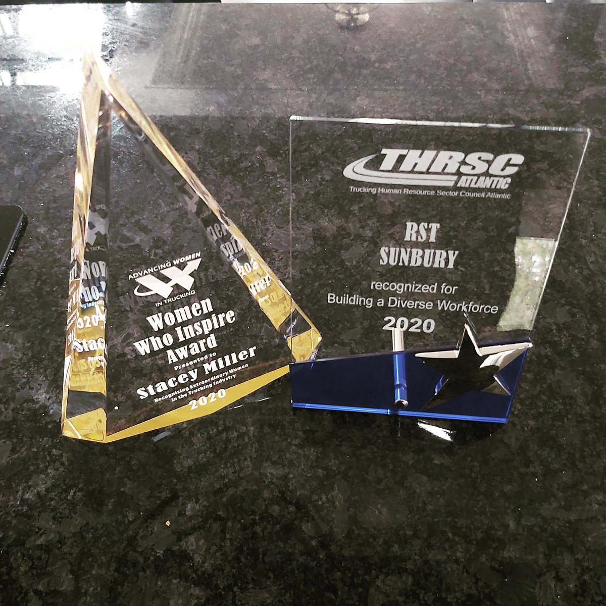 lakirkpa's tweet photo. Very Proud of our company! It was a good day! RST Sunbury received a 'Building a Diverse Workforce ' award and my leader Stacey Miller receiving a 'Women Who Inspire' award! @millerstacey @THRSC @awit2020 @trucking https://t.co/b2YikXxaO3