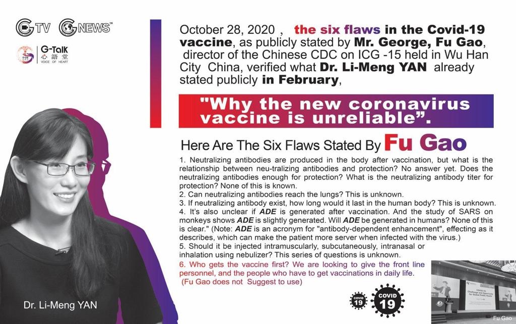 DrLiMengYAN1's tweet photo. Updates on flaws in COVID-19 vaccine from Chinese CDC, which are exactly I pointed out since 9 months ago. https://t.co/fwrr8BVFyX