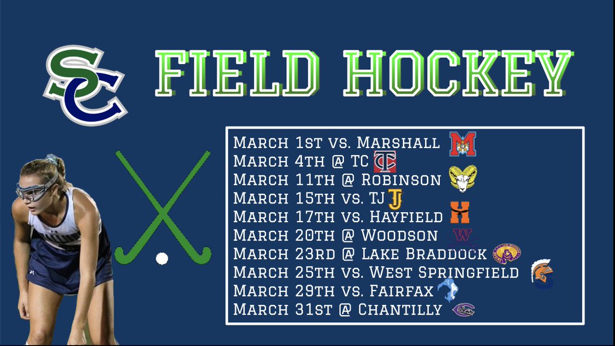 SocoNetwork's tweet photo. South County Field Hockey Schedule has been Released 🏑⚡️@GARNERyourGRIT @SoCoADSA @SNN🔥#StallionNation 🐎💙💚 https://t.co/GflPNZmAvU