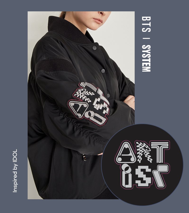 handsome_system's tweet photo. ★ Boucle &amp; embroidery patch blouson
ARTIST lettering which gives a strong feeling of ornamentation by boucle patch!
Complete the chic style by ‘OH TALKING MYSELF SYSTEM’ printing surrounded by 'IDOL' 
👉 https://t.co/Or2c9TtNfI https://t.co/HZ48ZgWHcq