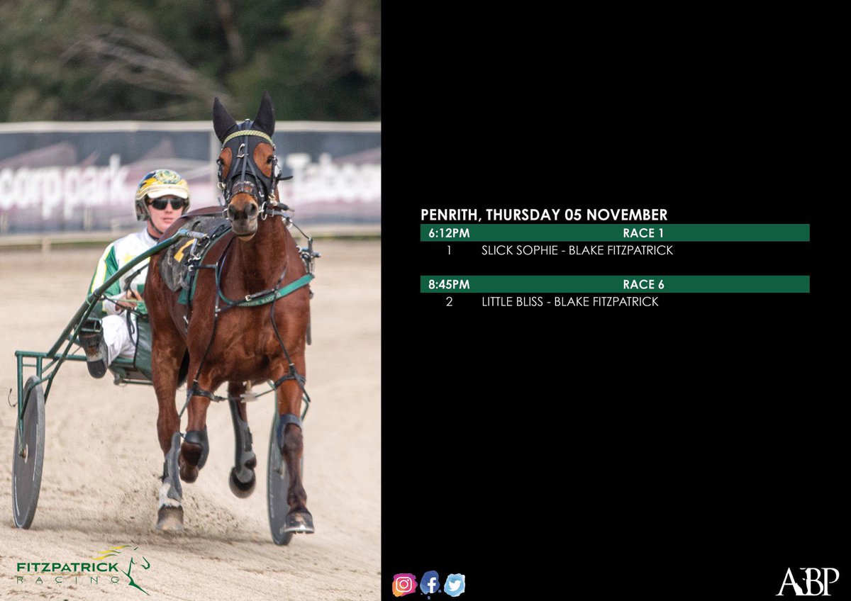 stables_racing's tweet photo. Penrith tonight! Blake also drives Michelle Lee Mac in the #NSWBC Regional 3YO fillies heat. https://t.co/hBnmoxZgz8