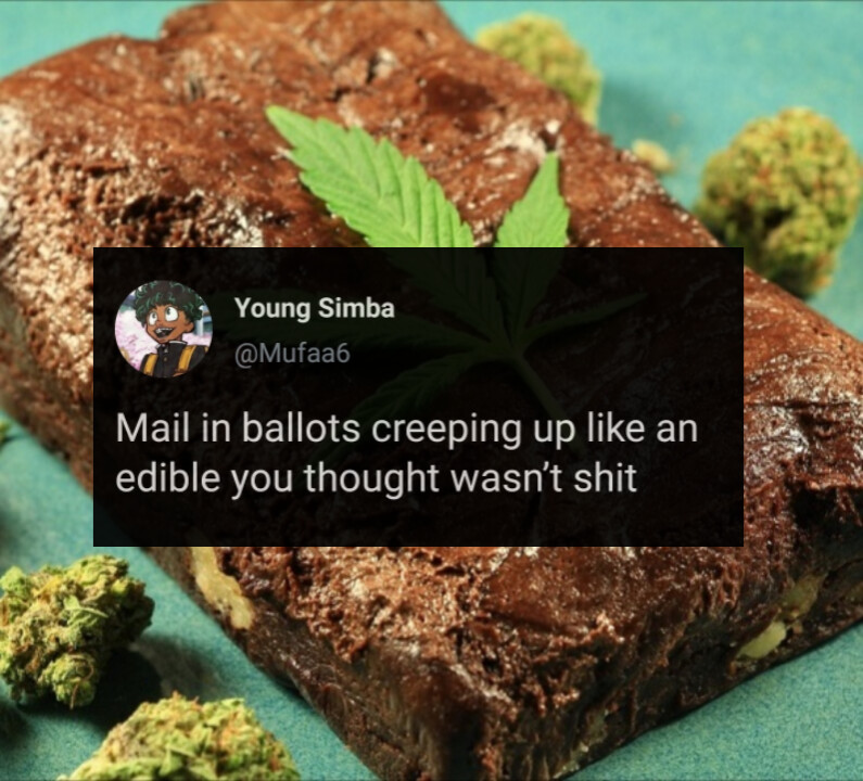 HIGH_TIMES_Mag's tweet photo. Accurate vibe? #Election2020
🐦 Via @Mufaa6 https://t.co/qjOKSEUewQ