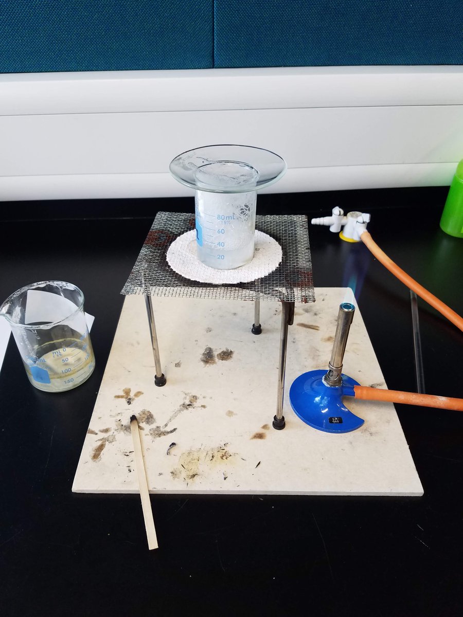 Y8 successfully completed making a polymer from their Potato starch.
Step 2 - Gently heat their potato starch in HCl and Propan-1,2,3-triol.
Step 3 - Neutralise with NaOH
Step 4 - Allow to cool