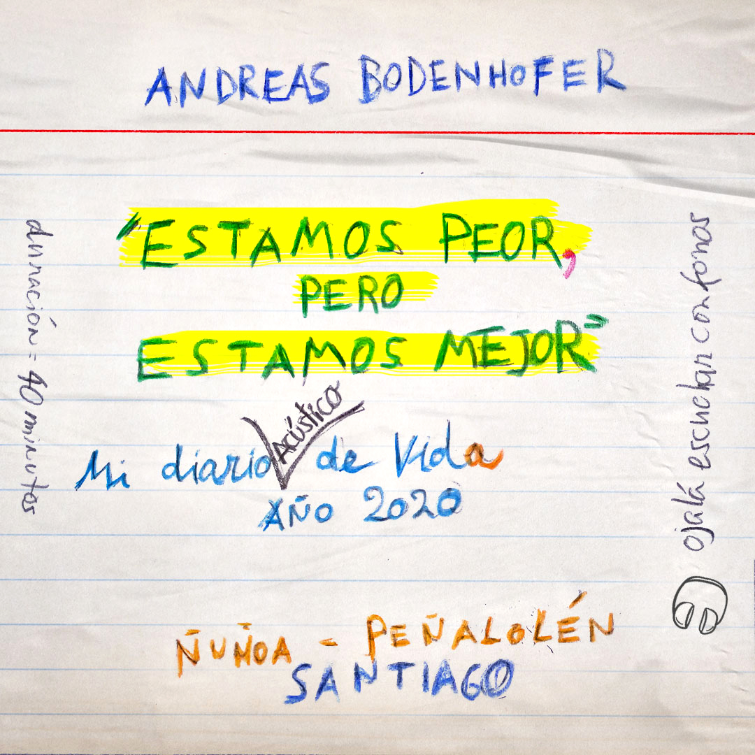 andreasbodenhof's tweet photo. Una obra acústica sobre lo público y lo privado, el 18 de Octubre y la Pandemia, la juventud y  la vejez, las sonoridades y las canciones, lo abismal y lo nostálgico. La política  y la música. Un diario. https://t.co/RkncobqOMH