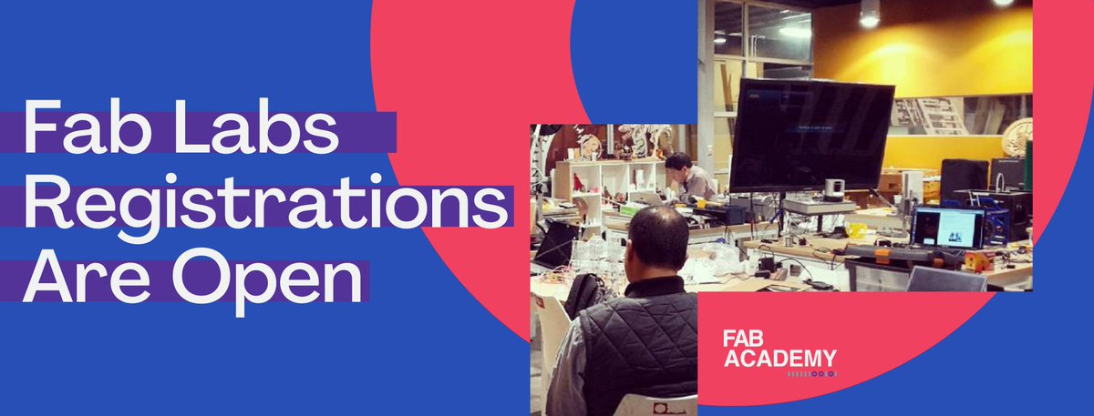fabacademany's tweet image. Fab Labs join us in this new cycle for Fab Academy 2021.😃
🌏Node applications are open here: form.jotform.com/FabAcademy/202…

#TestYourSkills #digitalfabrication #distributedlearning #fabacademy2021 #fabacademy #challenge #activelearning