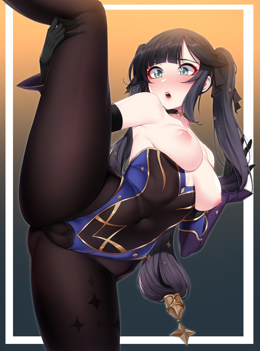 ecchihunter44's tweet photo. #Genshin_Impact #GenshinImpactnsfw #mona_genshin_impact #videogames #gloves #black_gloves #breasts #nipples #leg_up #pantyhose #standing #twintails https://t.co/ggwgVxHn6W
