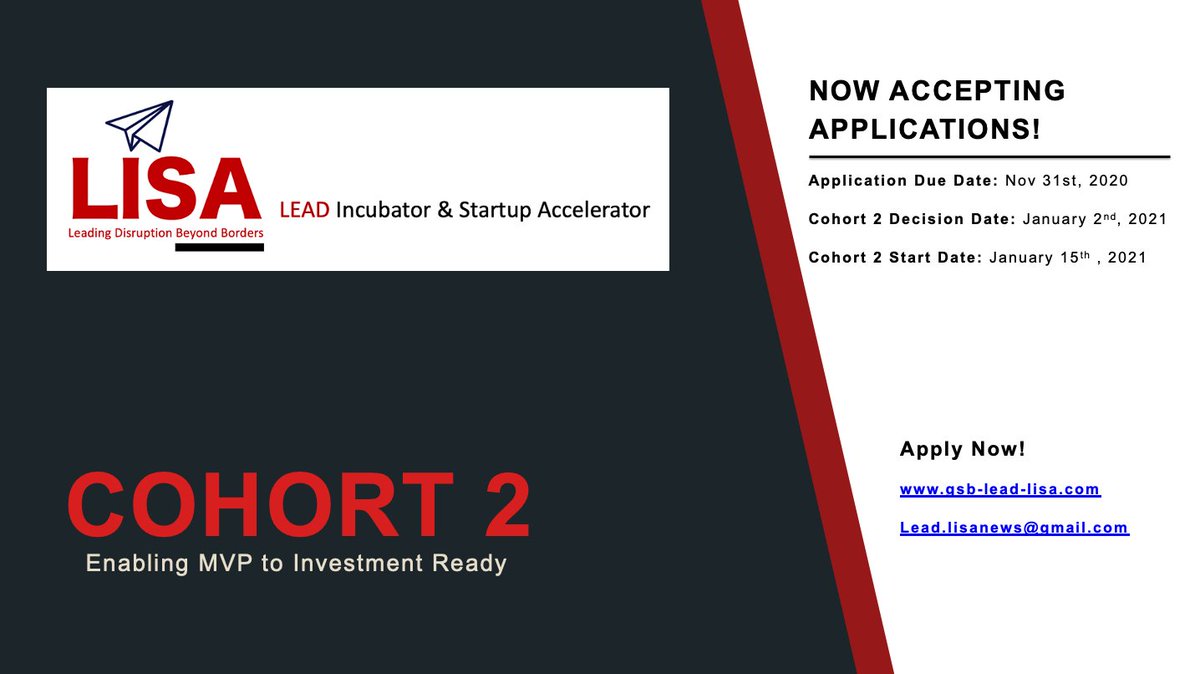 GSBLISA's tweet photo. LISA is now accepting applications from all LEAD participants and few select GSB MSx applicants for the Cohort 2 cycle. https://t.co/DVttSY8G6M
