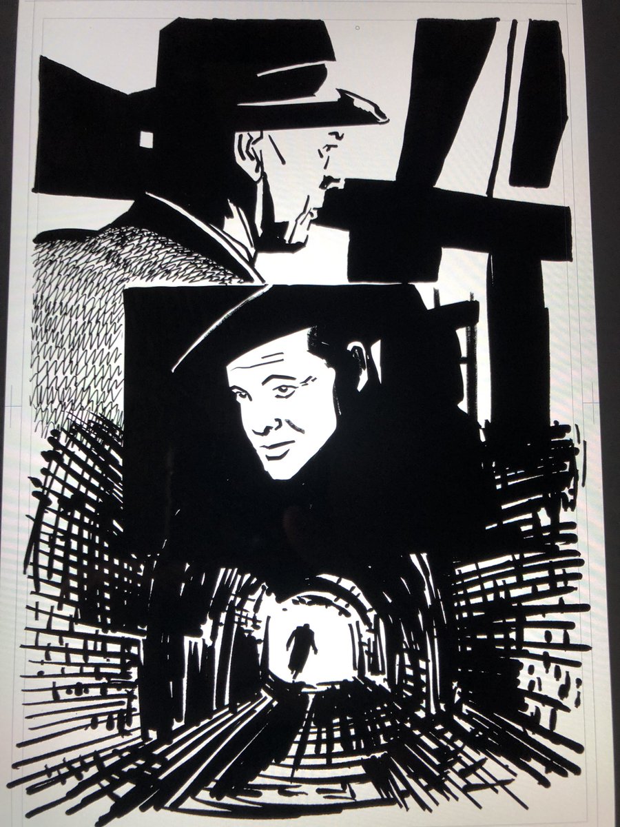 digital #noirvember2020 doodle of THE THIRD MAN...I gave myself a time limit time draw this one: one episode of the Harry Lime radio show.