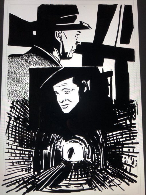 digital #noirvember2020 doodle of THE THIRD MAN...I gave myself a time limit time draw this one: one episode of the Harry Lime radio show. 