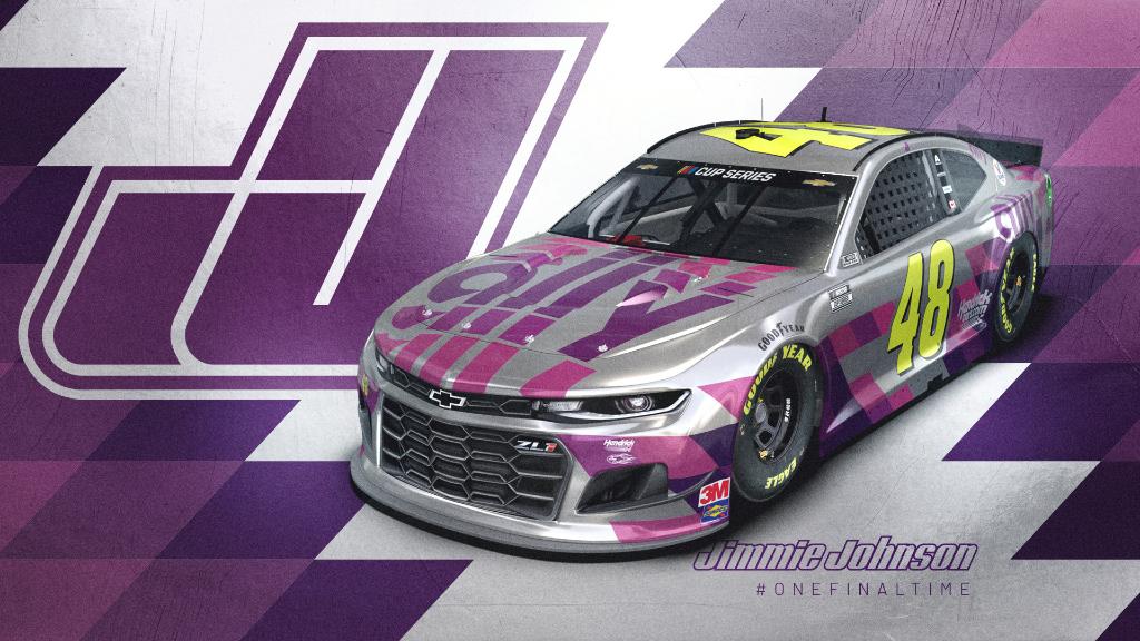 NASCAR's tweet photo. A special scheme for one special race.

@JimmieJohnson | #OneFinalTime https://t.co/7JLR36jI7a