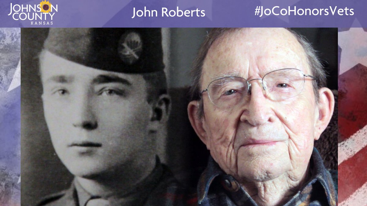 Meet John Roberts who resides in Overland Park ( @opcares). He is a World War II veteran who served in the  @USArmy. Visit his profile to learn about a highlight of an experience or memory from WWII:  https://www.jocogov.org/dept/county-managers-office/blog/john-roberts  #JoCoHonorsVets 