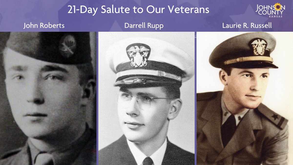 Continuing with the 21-Day Salute to our Veterans leading up to  #VeteransDay. Honoring three more World War II veterans today. You can view their profiles at  https://jocogov.org/JoCoHonorsVets&nbsp;. View all veteran profiles featured so far at  https://jocogov.org/all-veteran-salutes  #JoCoHonorsVets 